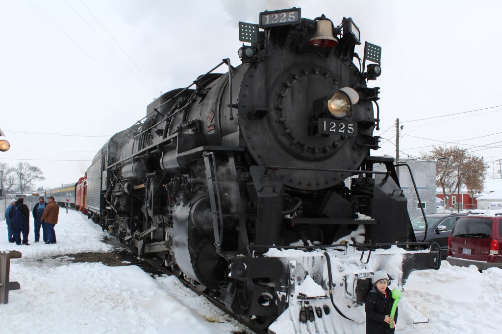 The Polar Express, Pere Marquette #1225 at the "North Pole" in Ashley, Michigan.
