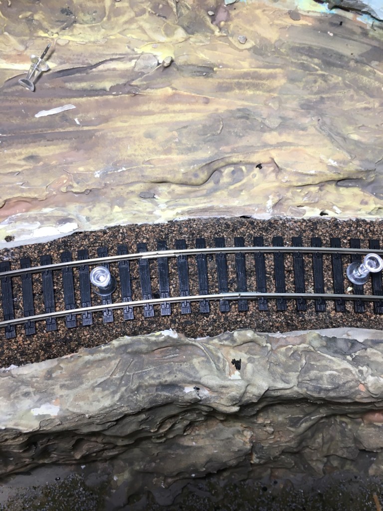 Offset rails glued and held tight with pins.