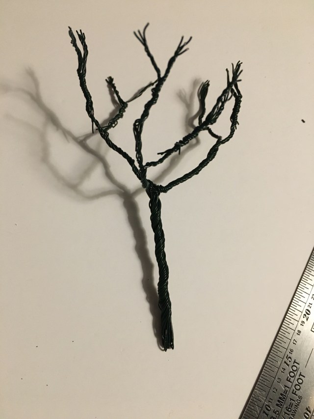 Trees covered with latex, allowed to dry