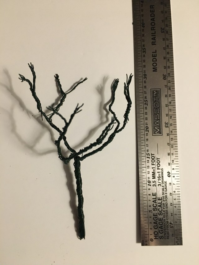 Twisted floral wire with trunk and branches.