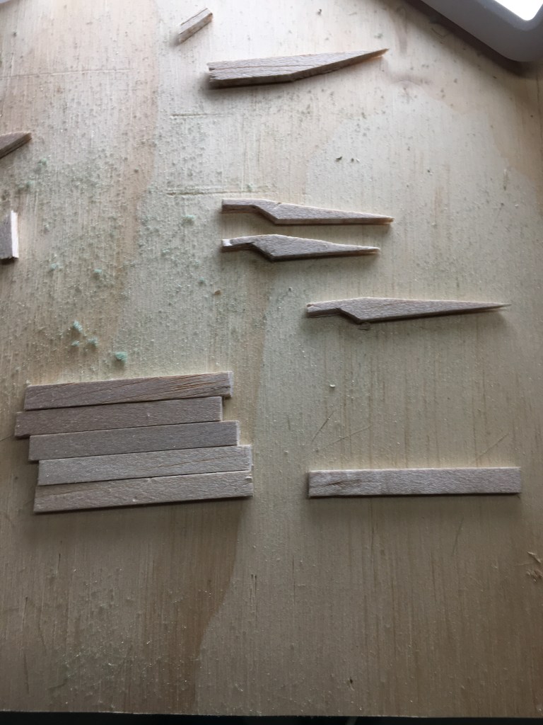 Balsa pieces used cut to make plaster forms.
