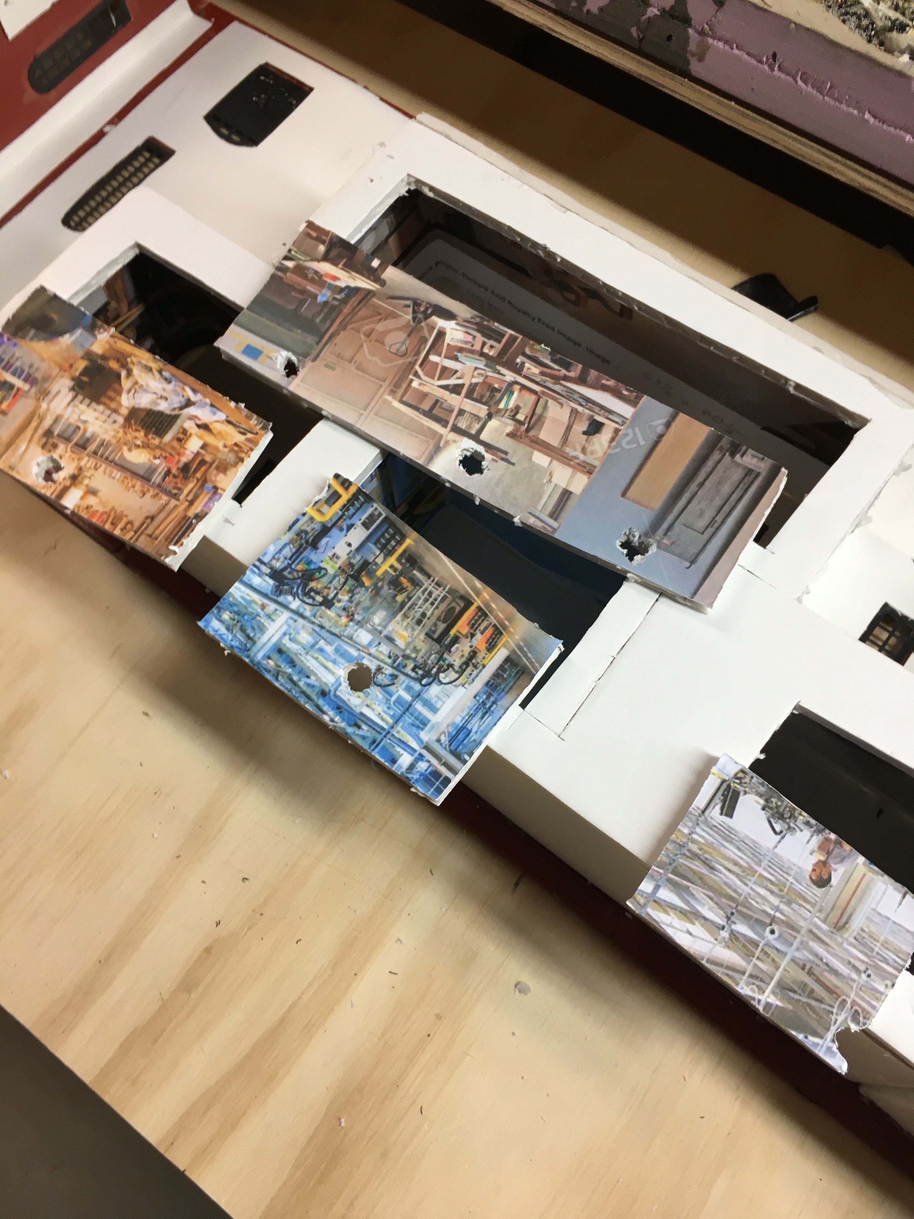 Factory light boxes opn to show photo details