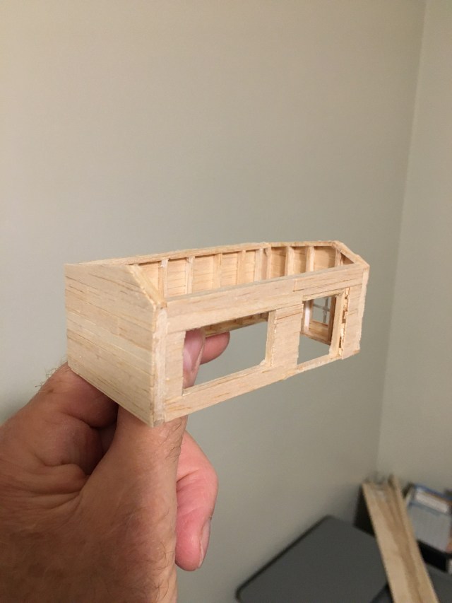 HO scale balsa four walls for layout store.