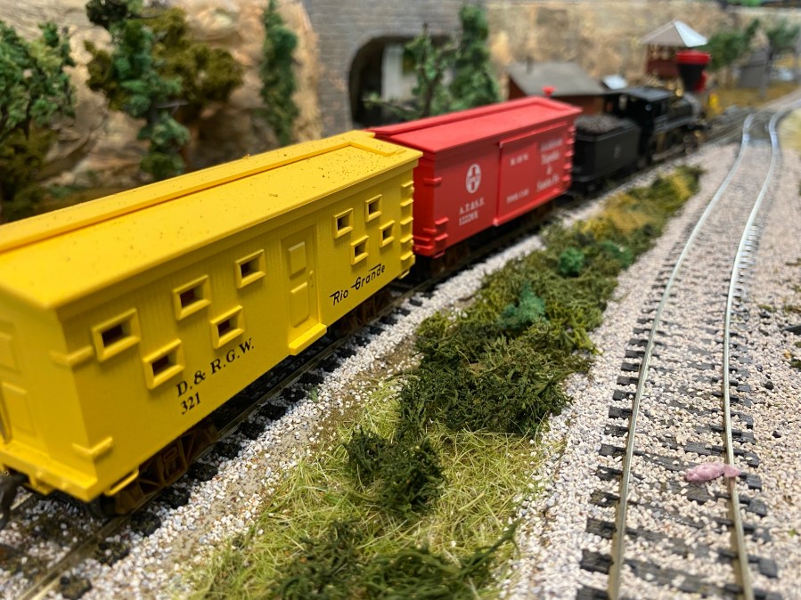 The Old General and two freight cars going to Maple Valley.