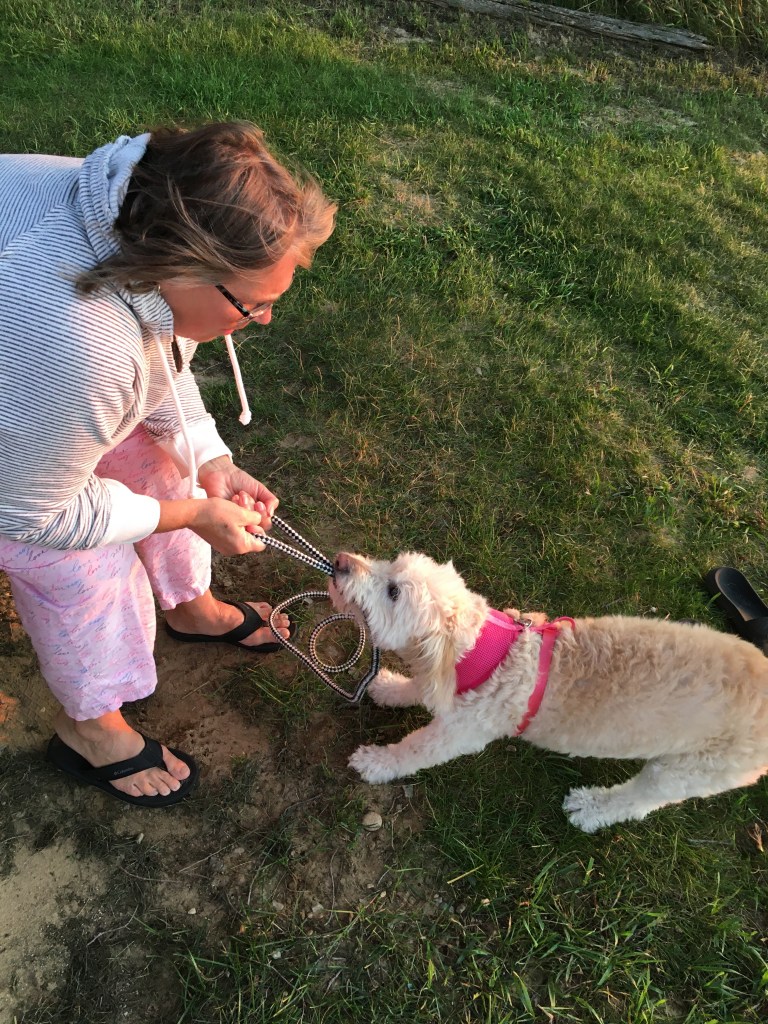 Mary and Maggie playing a game.