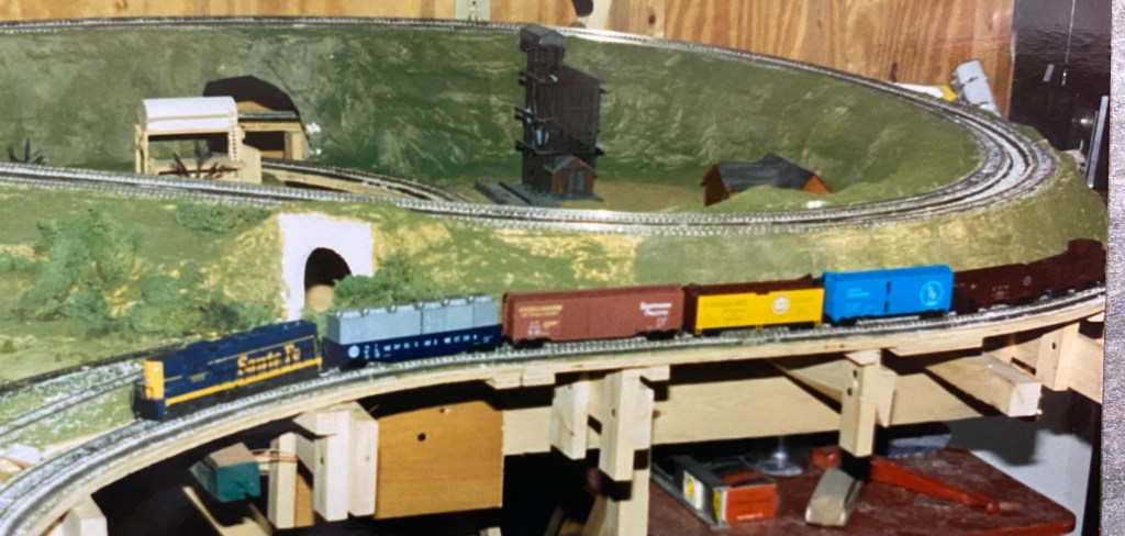 HO scale train on layout