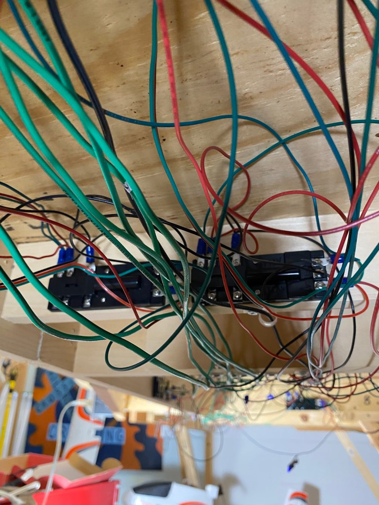 Benchwork, wires, snap relays