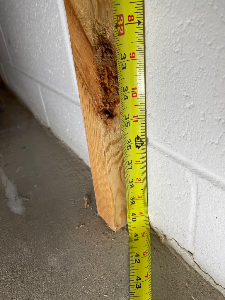 Ruler showing bracket leg is 40 1/4" tall.
