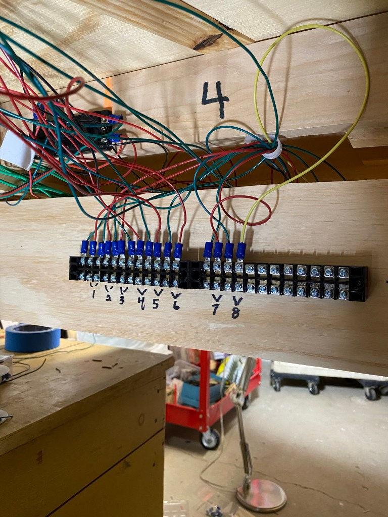 Benchwork, terminal strip, wires,